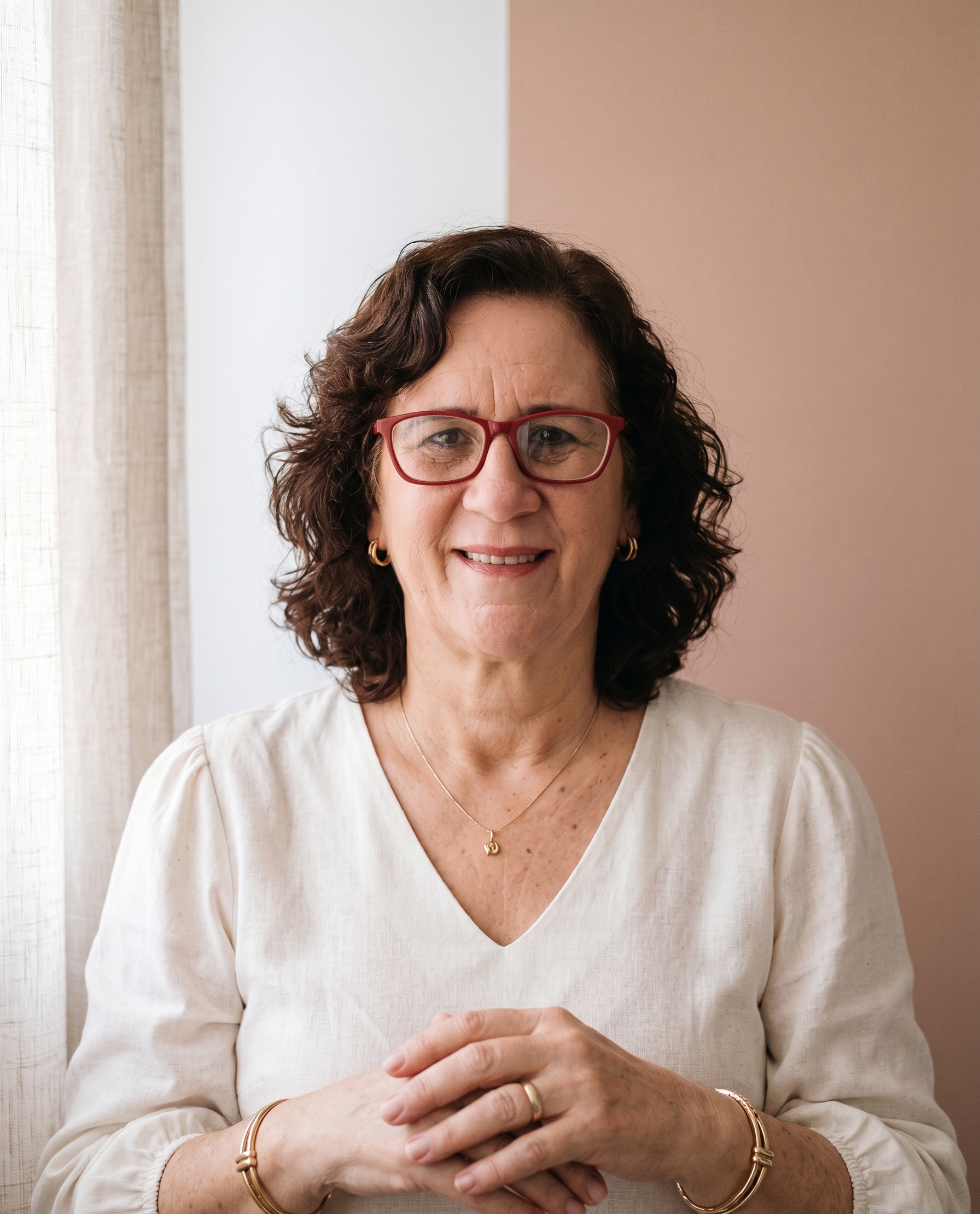 Retrato da terapeuta Dalila Moreira em luz natural suave